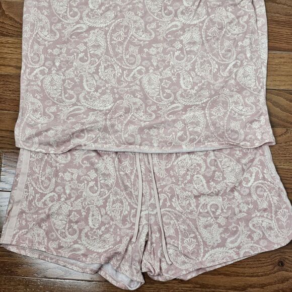 Lucky Brand 2pc XXL Pink Short Sleeve Knit Top Shorts Loungewear PJ Sleep‎ Set - Picture 4 of 13
